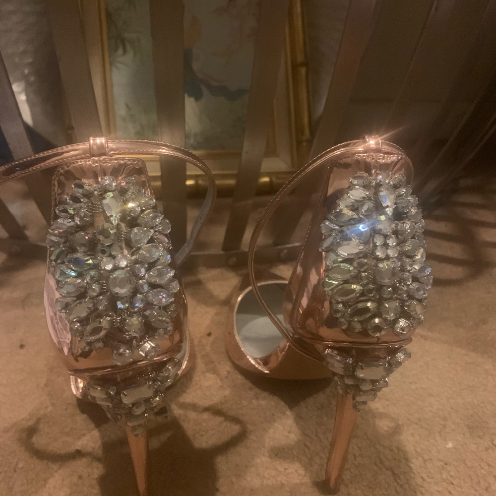 ASOS bronze heels with stones size 7